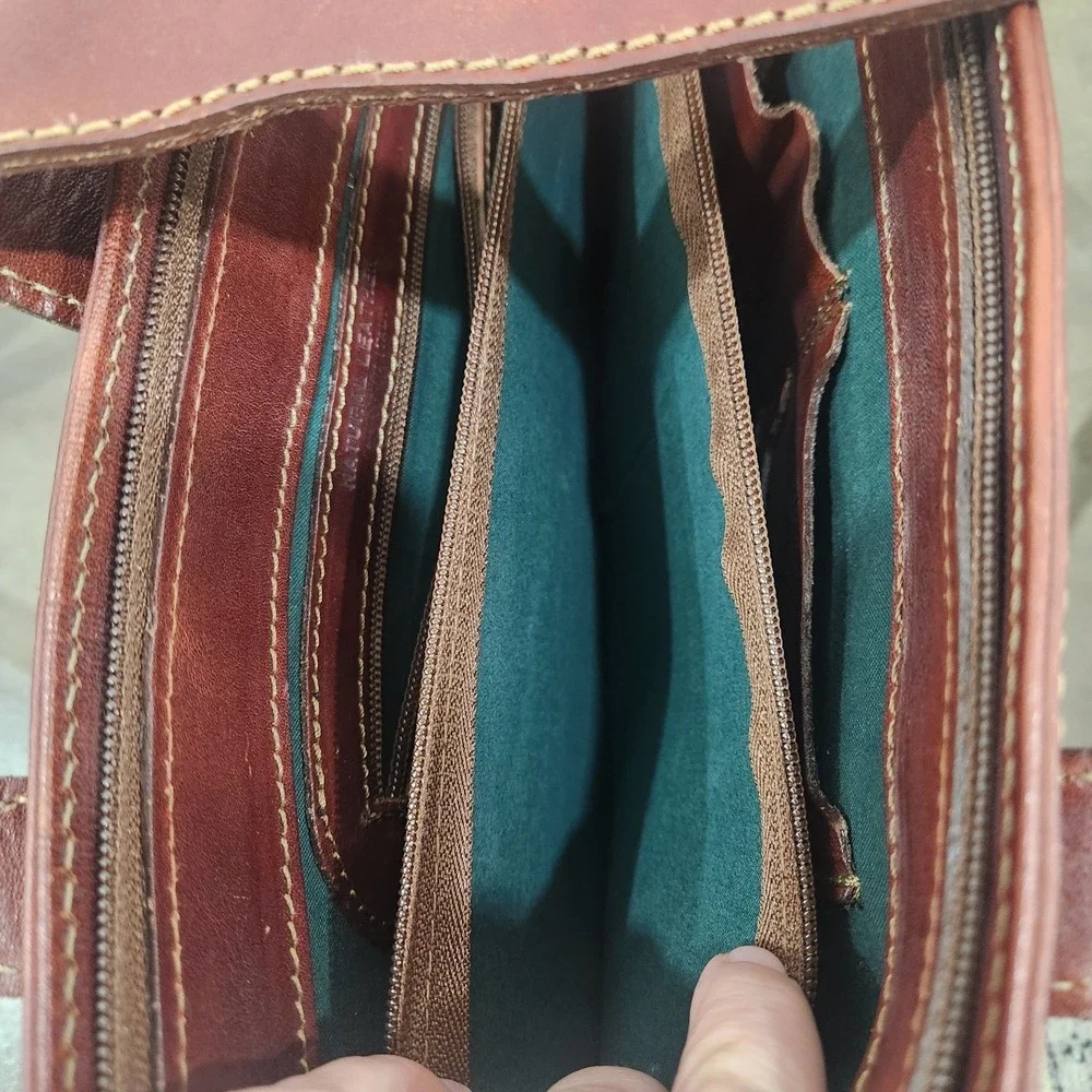 Leonardo Firenze Genuine Italian Leather Handbag Crossbody Italy - Picture 8 of 9